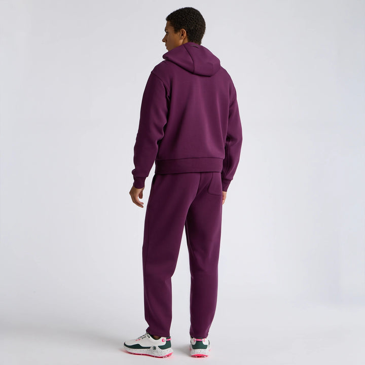 Cotton Blend Scuba Hoodie - Dark Plum