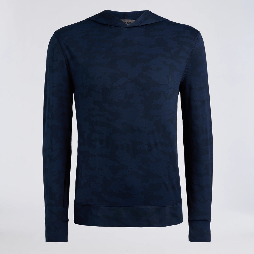 Camo Jacquard Jersey Hoodie - Twilight