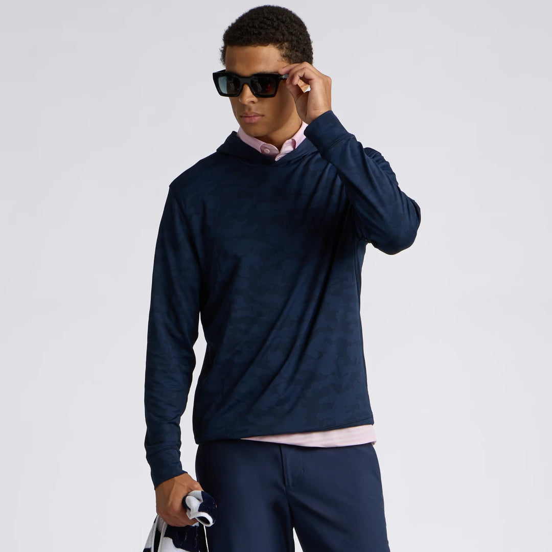 Camo Jacquard Jersey Hoodie - Twilight