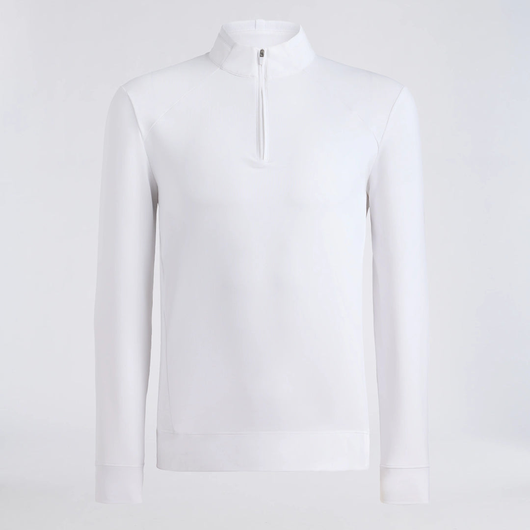 Brushed Back Tech Terry 1/4 Zip Pullover - Snow
