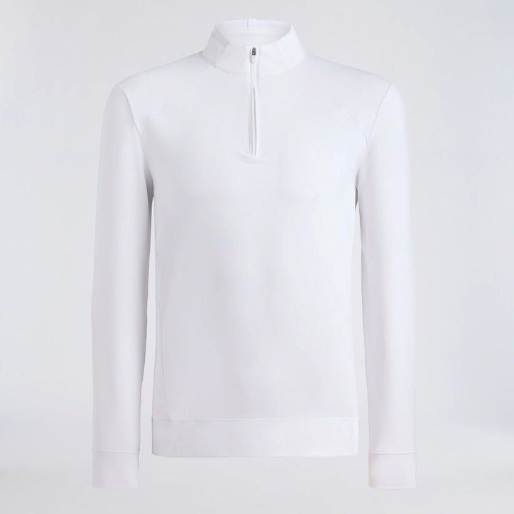 Brushed Back Tech Terry 1/4 Zip Pullover - Snow