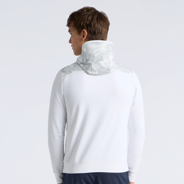 Camo Brushed Back Tech Terry 1/4 Zip Hoodie - Snow Camo