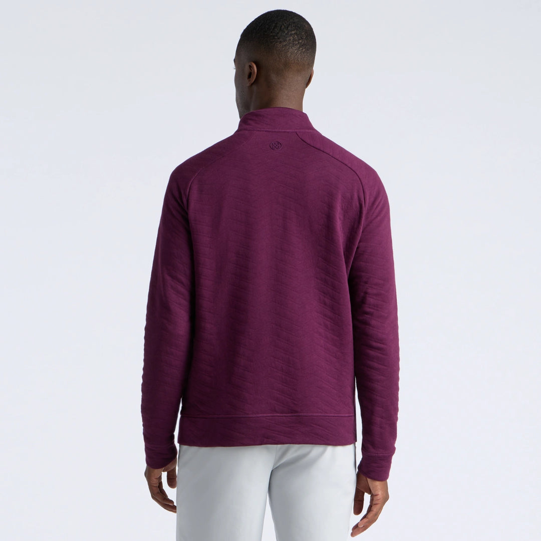 Dunes Cotton Quilted 1/4 Zip Pullover - Dark Plum