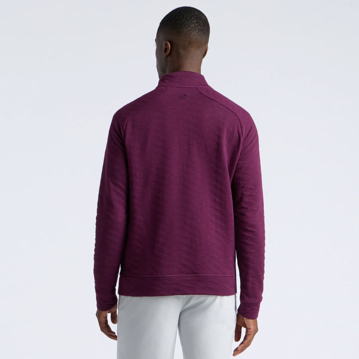 Dunes Cotton Quilted 1/4 Zip Pullover - Dark Plum
