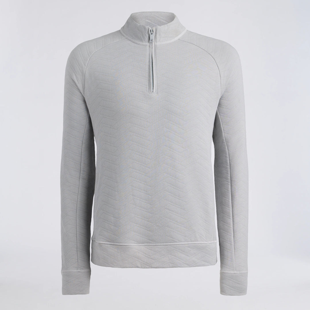 Dunes Cotton Quilted 1/4 Zip Pullover - Nimbus Melange