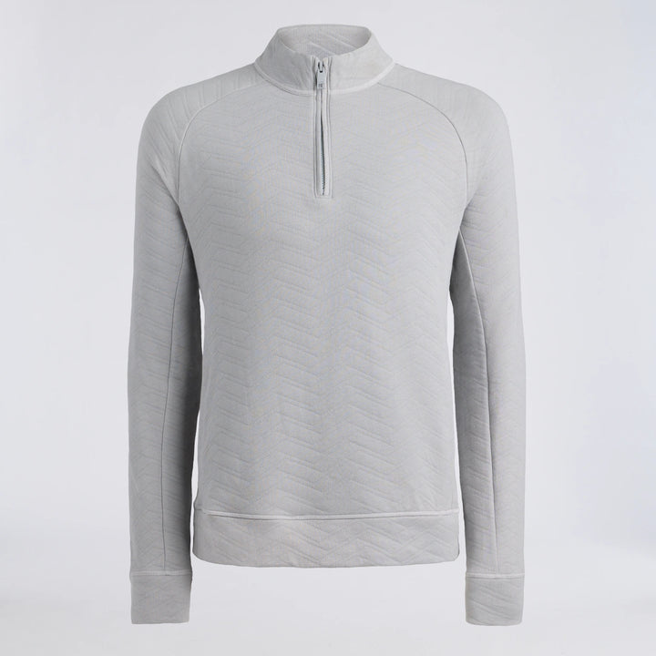 Dunes Cotton Quilted 1/4 Zip Pullover - Nimbus Melange