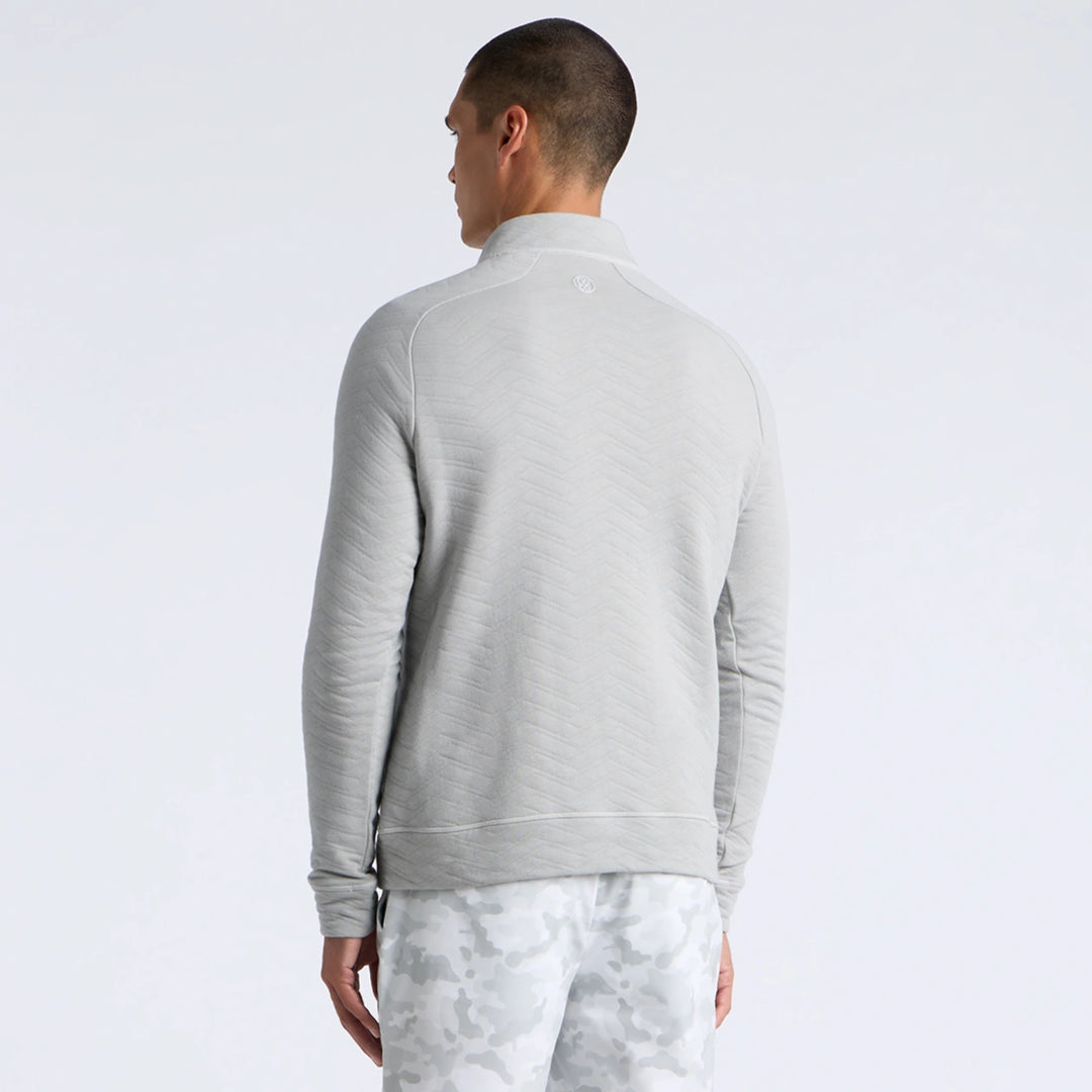 Dunes Cotton Quilted 1/4 Zip Pullover - Nimbus Melange
