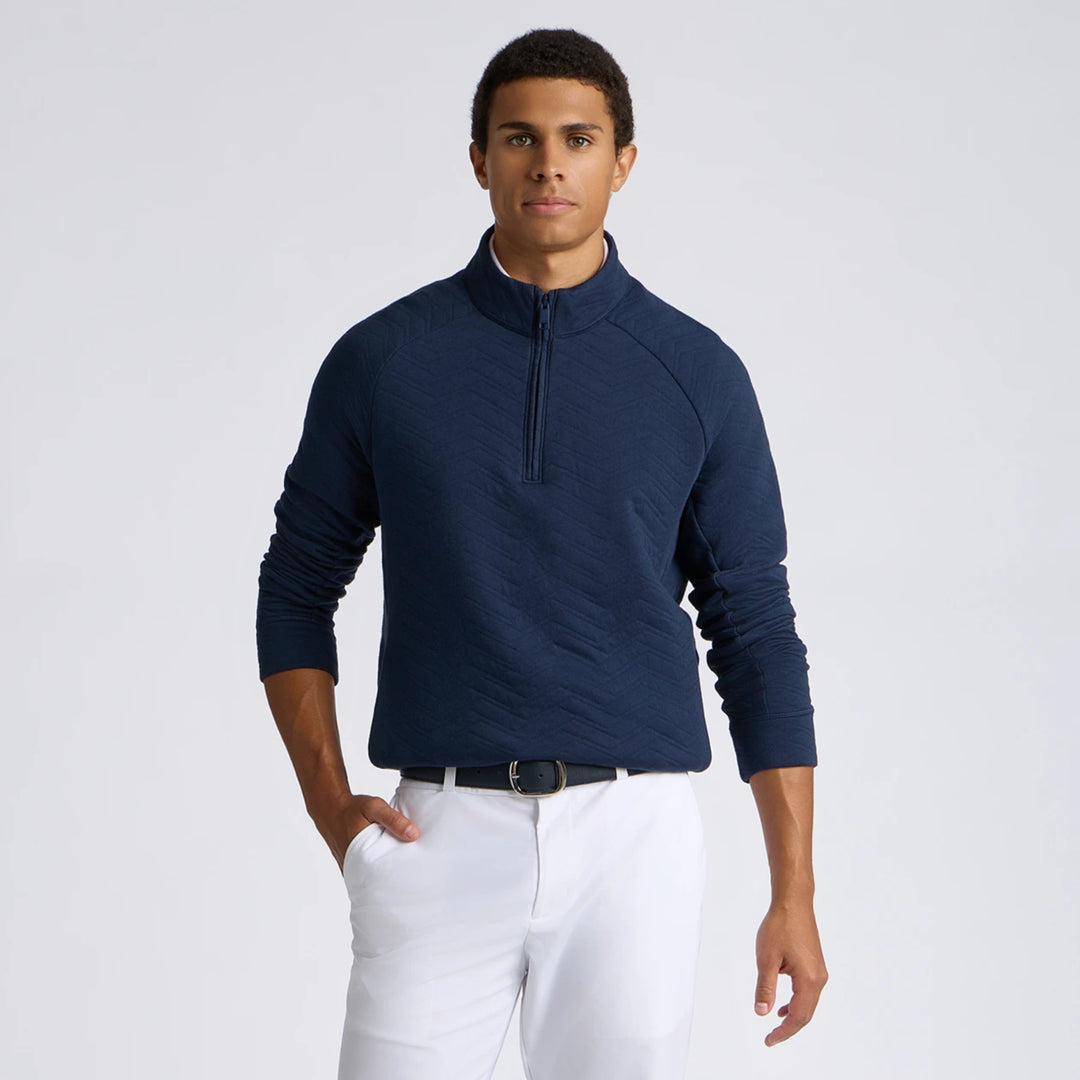 Dunes Cotton Quilted 1/4 Zip Pullover - Twilight
