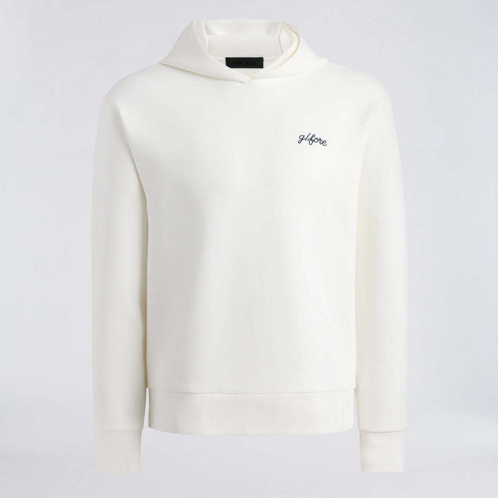 Fore Corners Cotton Blend Scuba Hoodie - Chalk White