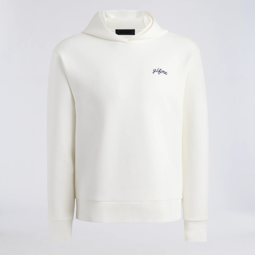 Fore Corners Cotton Blend Scuba Hoodie - Chalk White