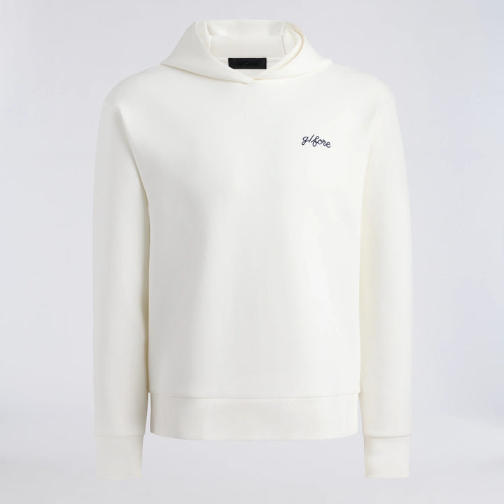 Fore Corners Cotton Blend Scuba Hoodie - Chalk White