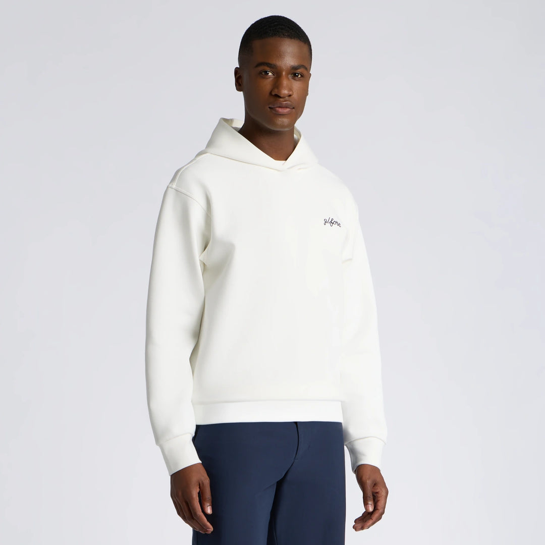 Fore Corners Cotton Blend Scuba Hoodie - Chalk White