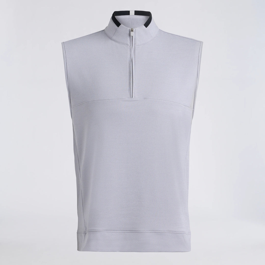 Brushed Back Tech Terry 1/4 Zip Vest - Nimbus Melange