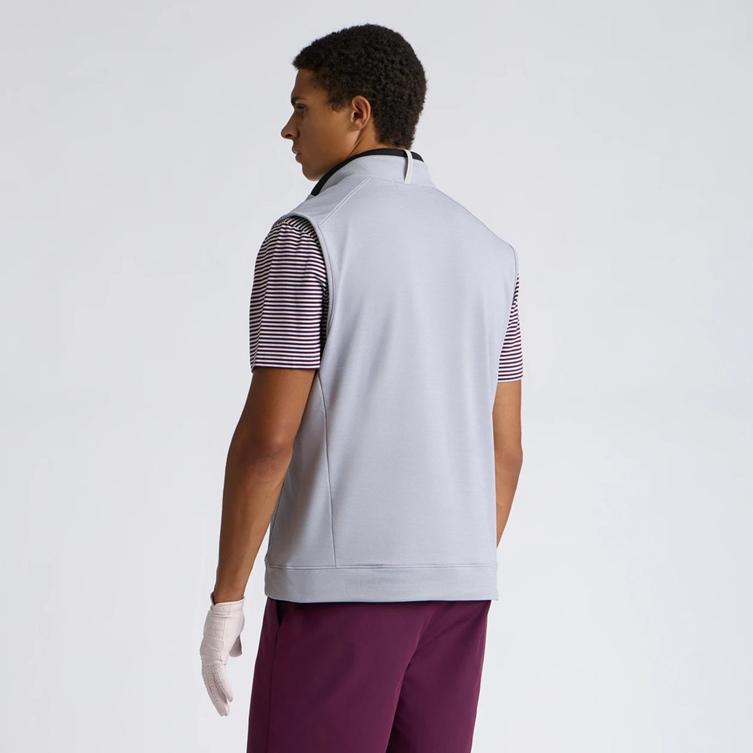 Brushed Back Tech Terry 1/4 Zip Vest - Nimbus Melange