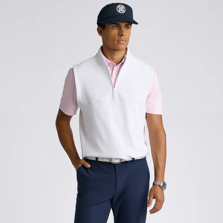 Brushed Back Tech Terry 1/4 Zip Vest - Snow