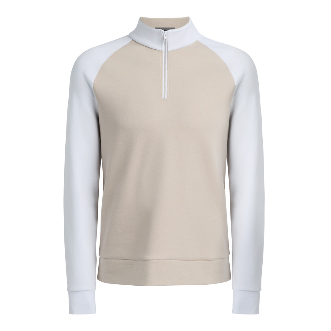 Contrast Raglan 1/4 Zip Pullover - Pumice / Snow