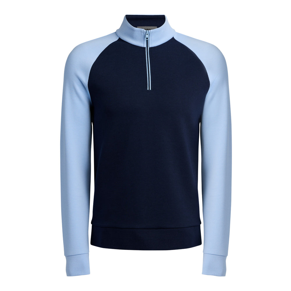 Contrast Raglan 1/4 Zip Pullover - Twilight / Sky