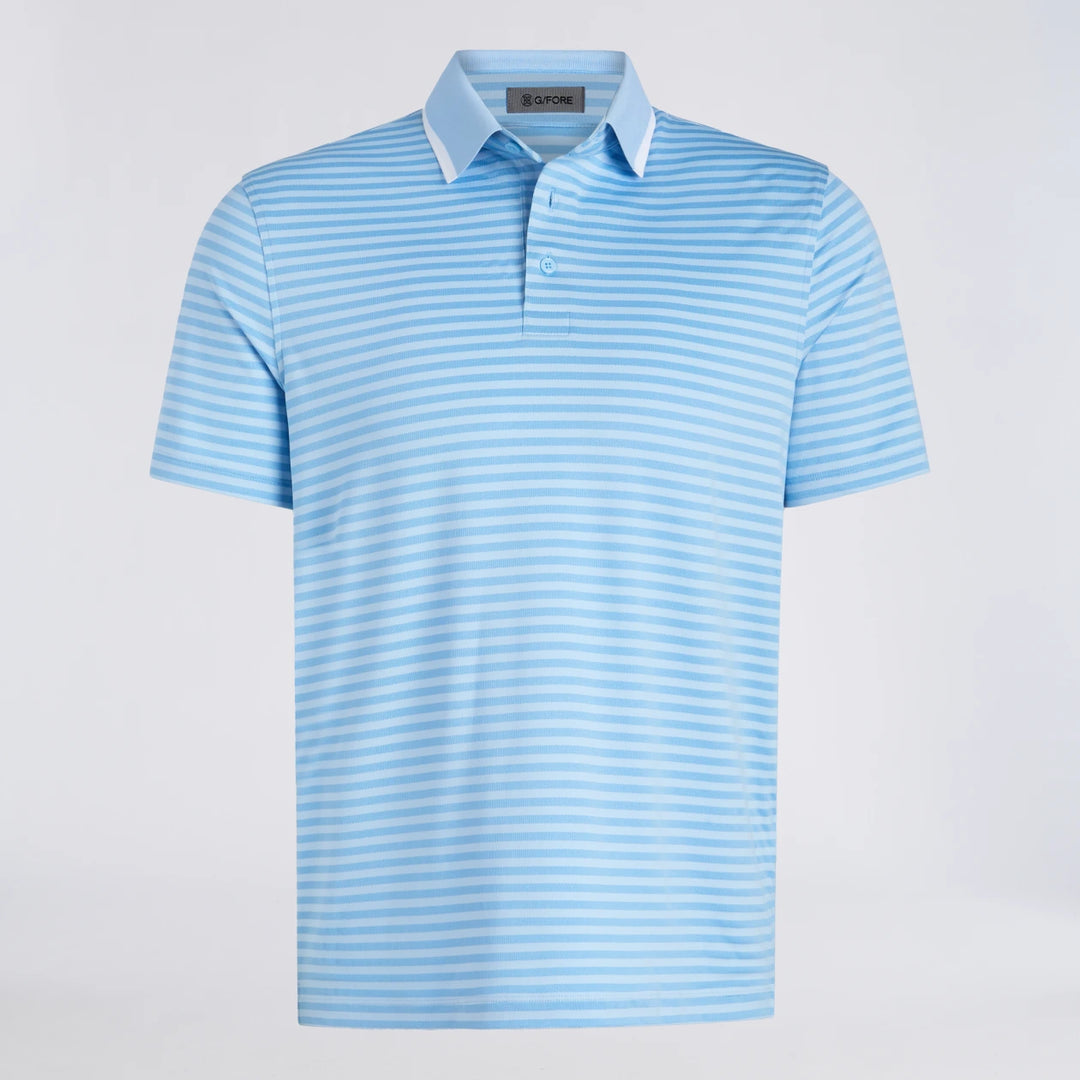 Perforated Stripe Jersey Polo - Baja