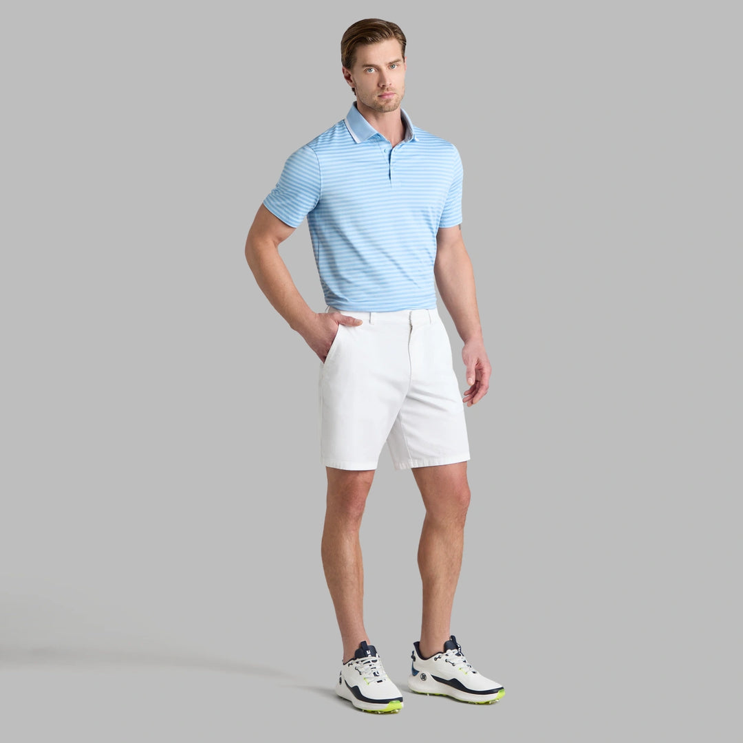 Perforated Stripe Jersey Polo - Baja