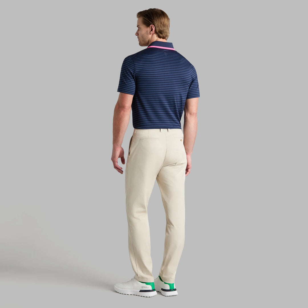 Perforated Stripe Jersey Polo - Twilight