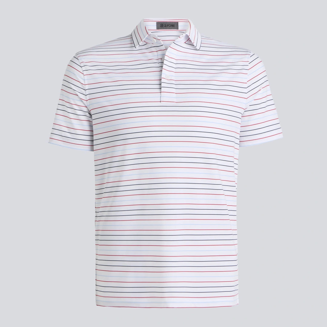 Multi Stripe Tech Jersey Polo - Snow