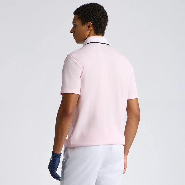 Camo Collar Performance Piqué Polo - Blush/Snow