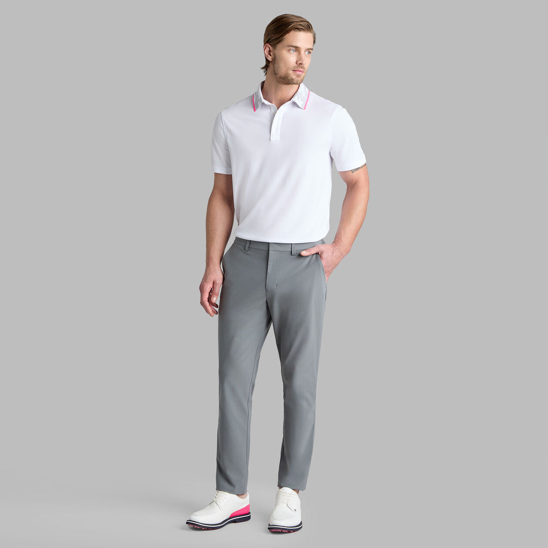 Camo Collar Performance Piqué Polo - Snow