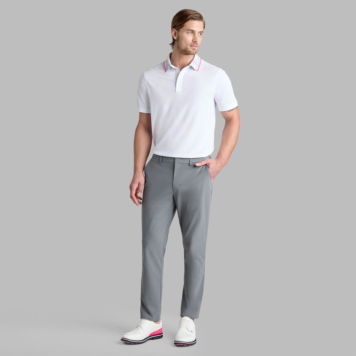 Camo Collar Performance Piqué Polo - Snow