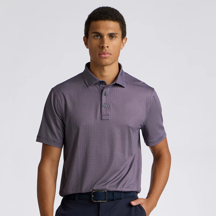 Mod Geo Tech Jersey Polo - Twilight / Dark Plum