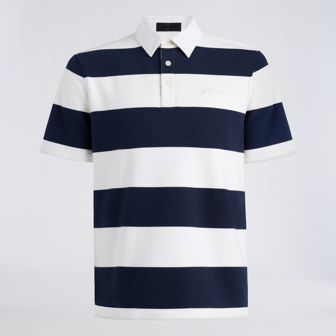 Yarn Dye French Terry Rugby Polo - Twilight/Snow