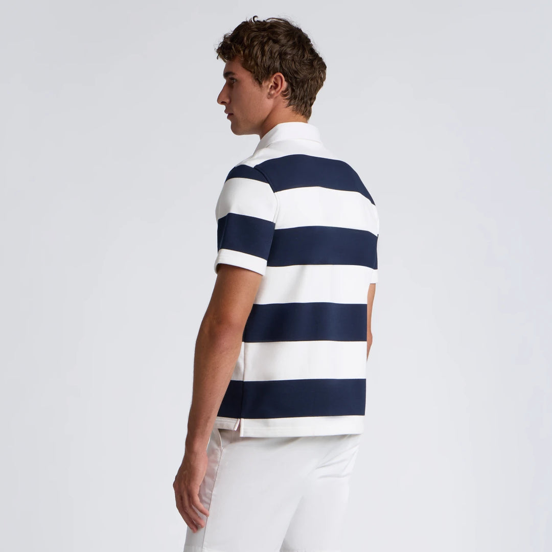 Yarn Dye French Terry Rugby Polo - Twilight/Snow