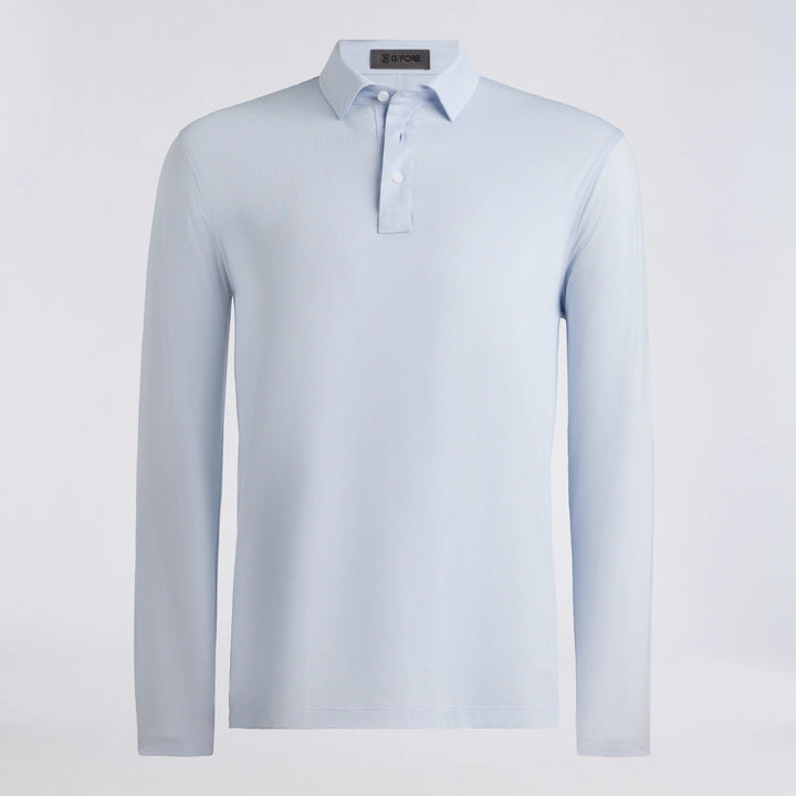 Delta Dot Jacquard Long Sleeve Polo - Baja
