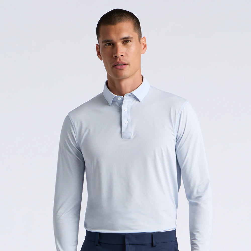 Delta Dot Jacquard Long Sleeve Polo - Baja