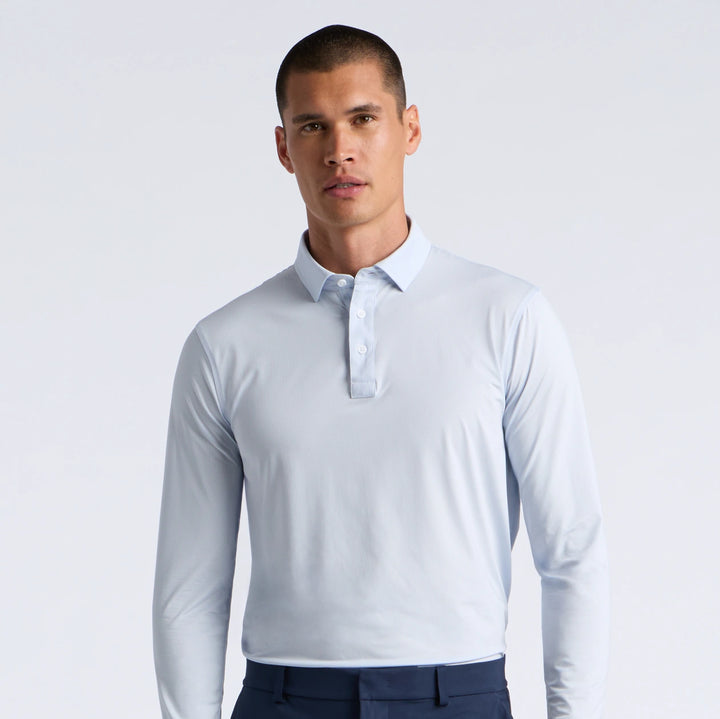 Delta Dot Jacquard Long Sleeve Polo - Baja
