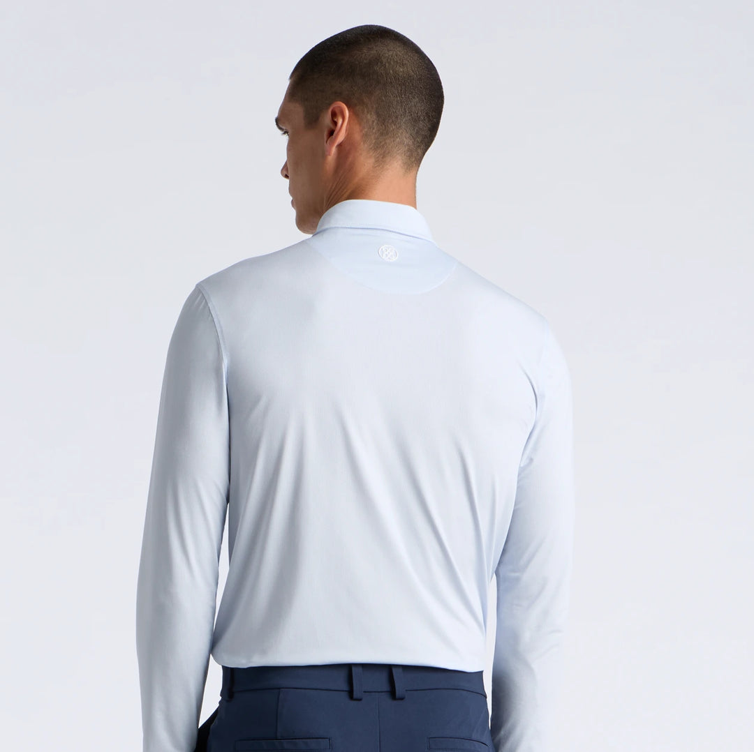Delta Dot Jacquard Long Sleeve Polo - Baja