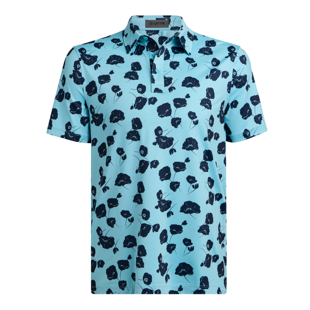 Big Poppy Tech Jersey Polo - Aquamarine / Twilight