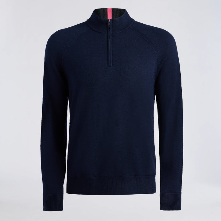 Circle G Merino Wool 1/4 Zip Pullover - Twilight / Charcoal Melange