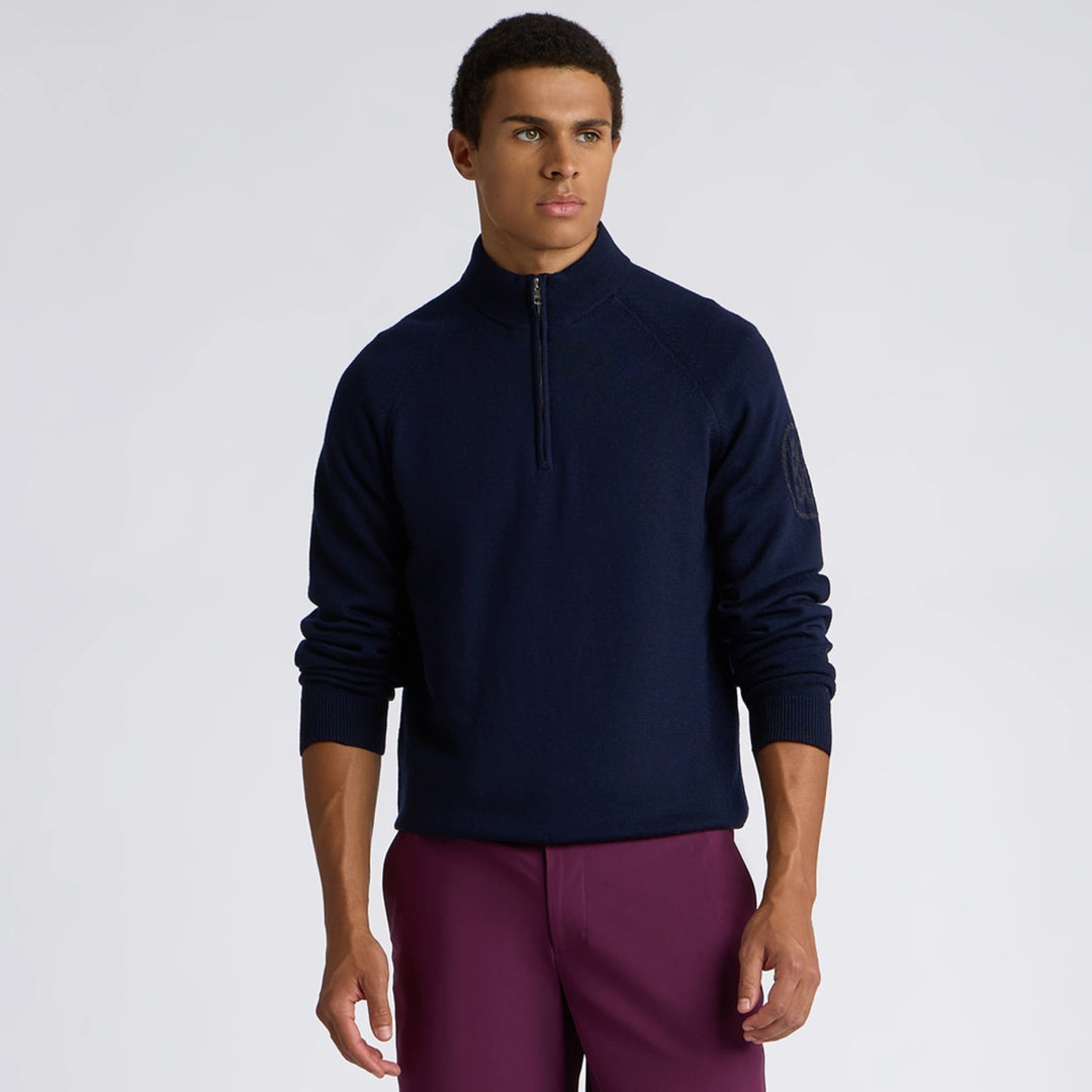 Circle G Merino Wool 1/4 Zip Pullover - Twilight / Charcoal Melange