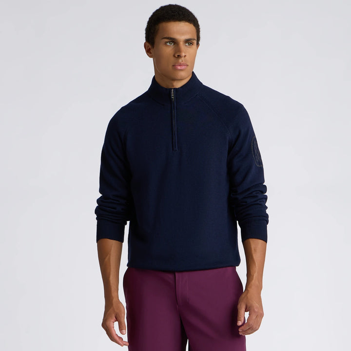 Circle G Merino Wool 1/4 Zip Pullover - Twilight / Charcoal Melange