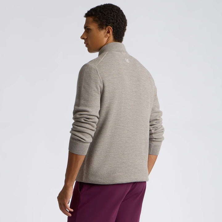 The Club Merino Wool 1/4 Zip Sweater - Pumice Melange