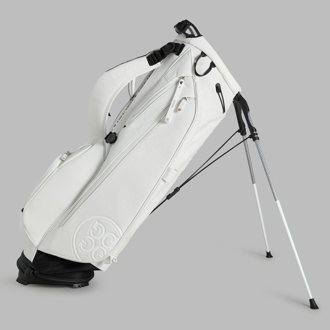 EMBOSSED SKULL &amp;amp; TEES DAYTONA CARRY GOLF BAG - Snow