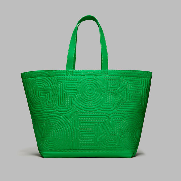 Trippy Quilted Large Tote Bag - Clover