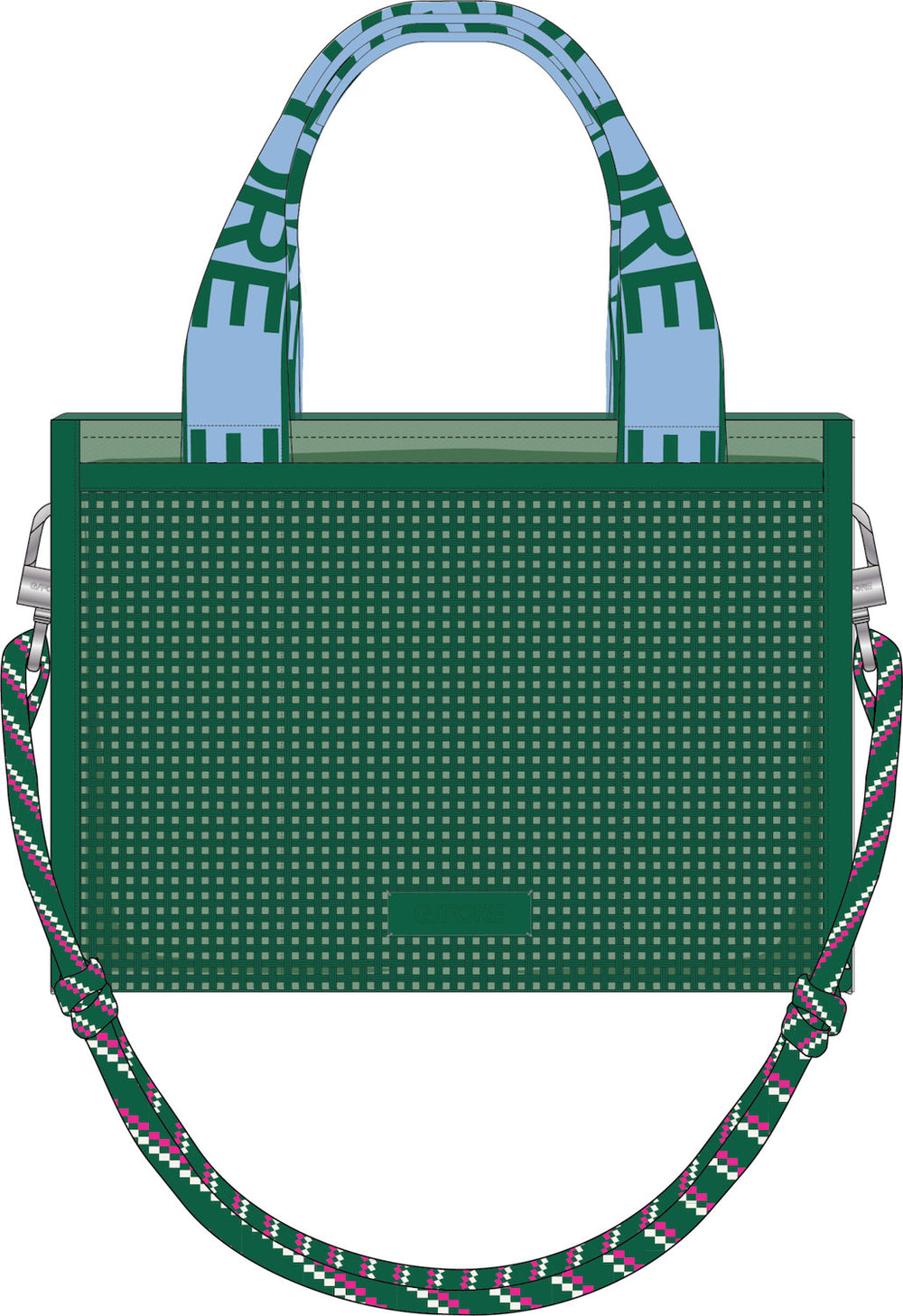 Woven Square Cart Bag - Palm