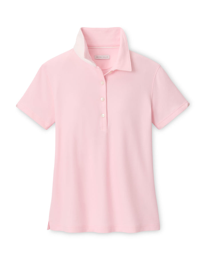 Coolspun Lite Cotton Piqué Polo - Pearl Pink/Soft White