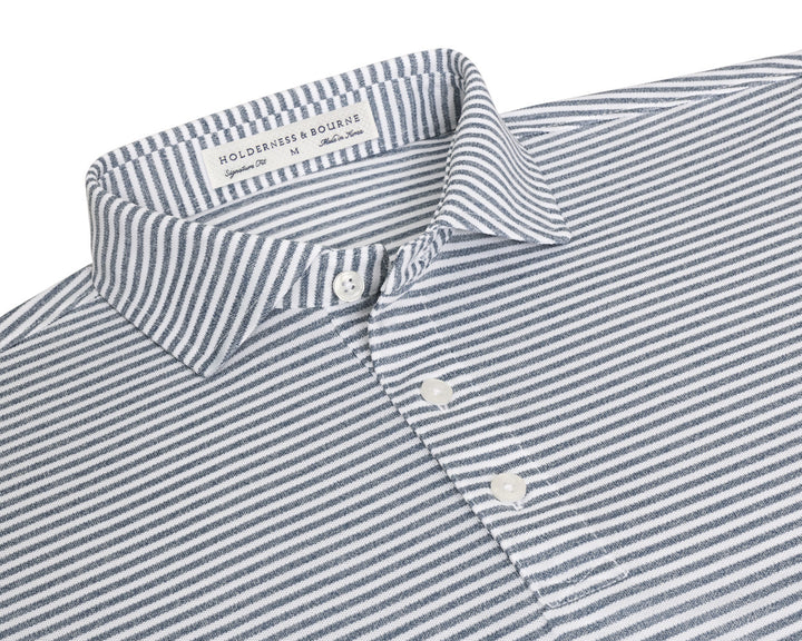 The Maxwell Shirt - Heathered Pacific Blue &amp; White