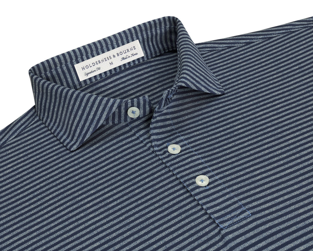The Maxwell Shirt - Navy &amp; Heathered Pacific Blue