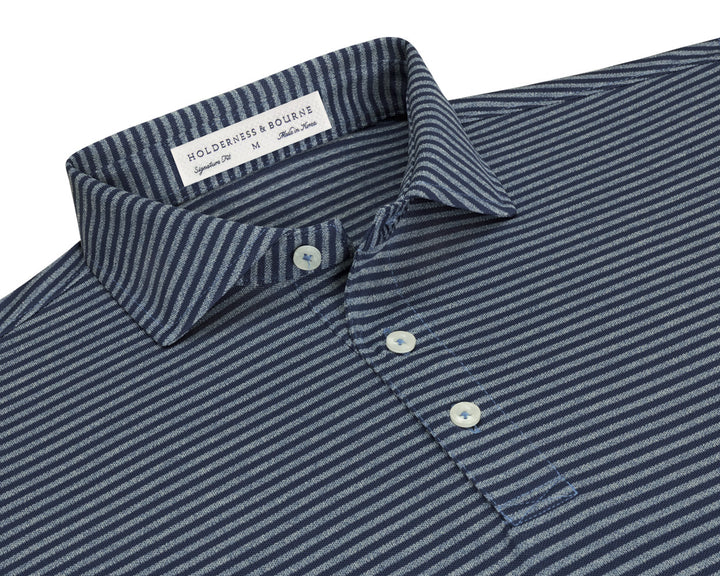 The Maxwell Shirt - Navy &amp; Heathered Pacific Blue