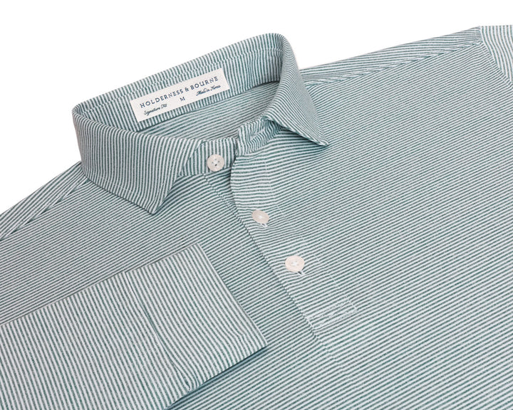 The Burke Shirt - Heathered California Spruce &amp; White