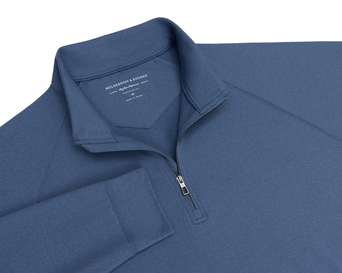The Westland Quarter-Zip - Heathered Pacific Blue
