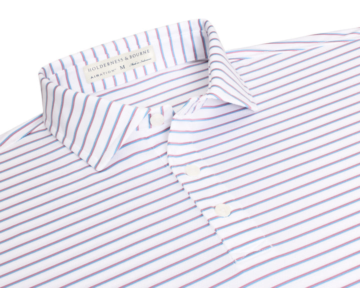 The Springer Shirt - White/Faded Mauve/Vista Blue